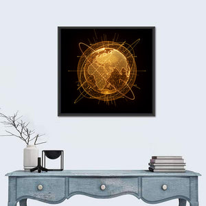 World Map Hologram Wall Art