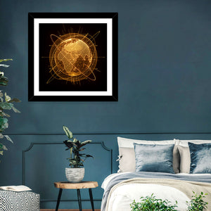 World Map Hologram Wall Art