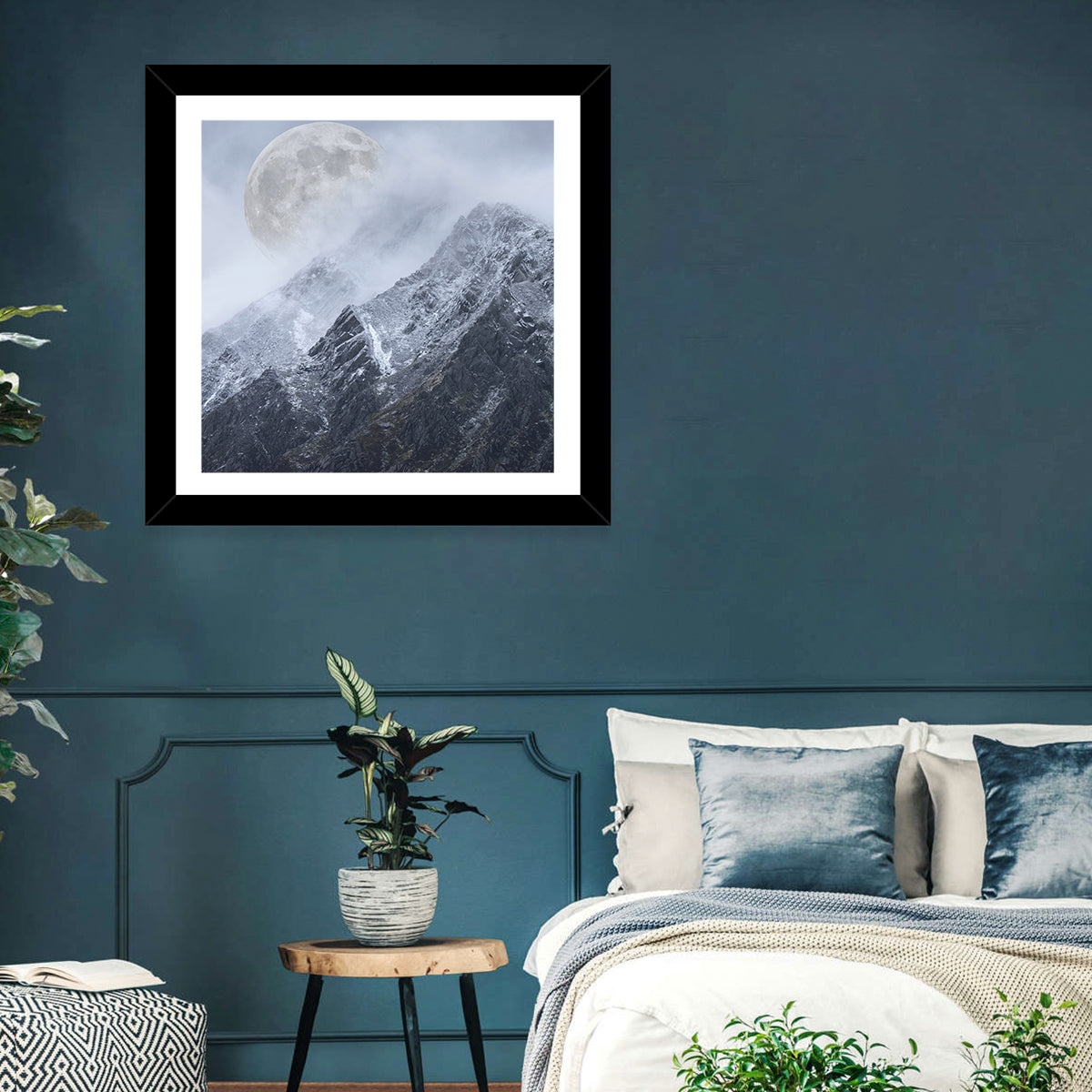 Supermoon Over Snow-capped Peaks Wall Art