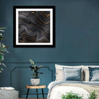 Black Marble with Gold Veins Wall Art