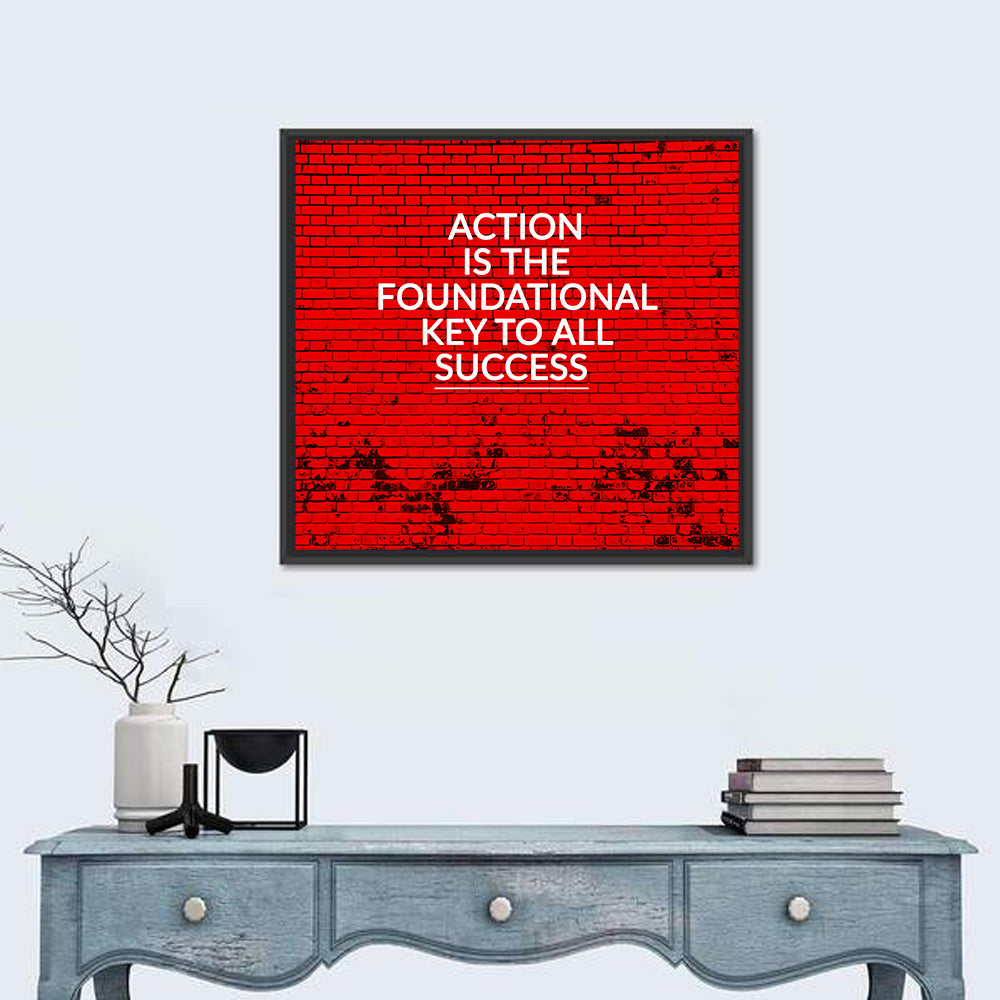 Key to Success on Red Brick Wall Art
