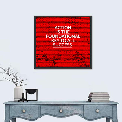 Key to Success on Red Brick Wall Art
