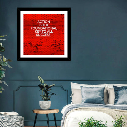 Key to Success on Red Brick Wall Art