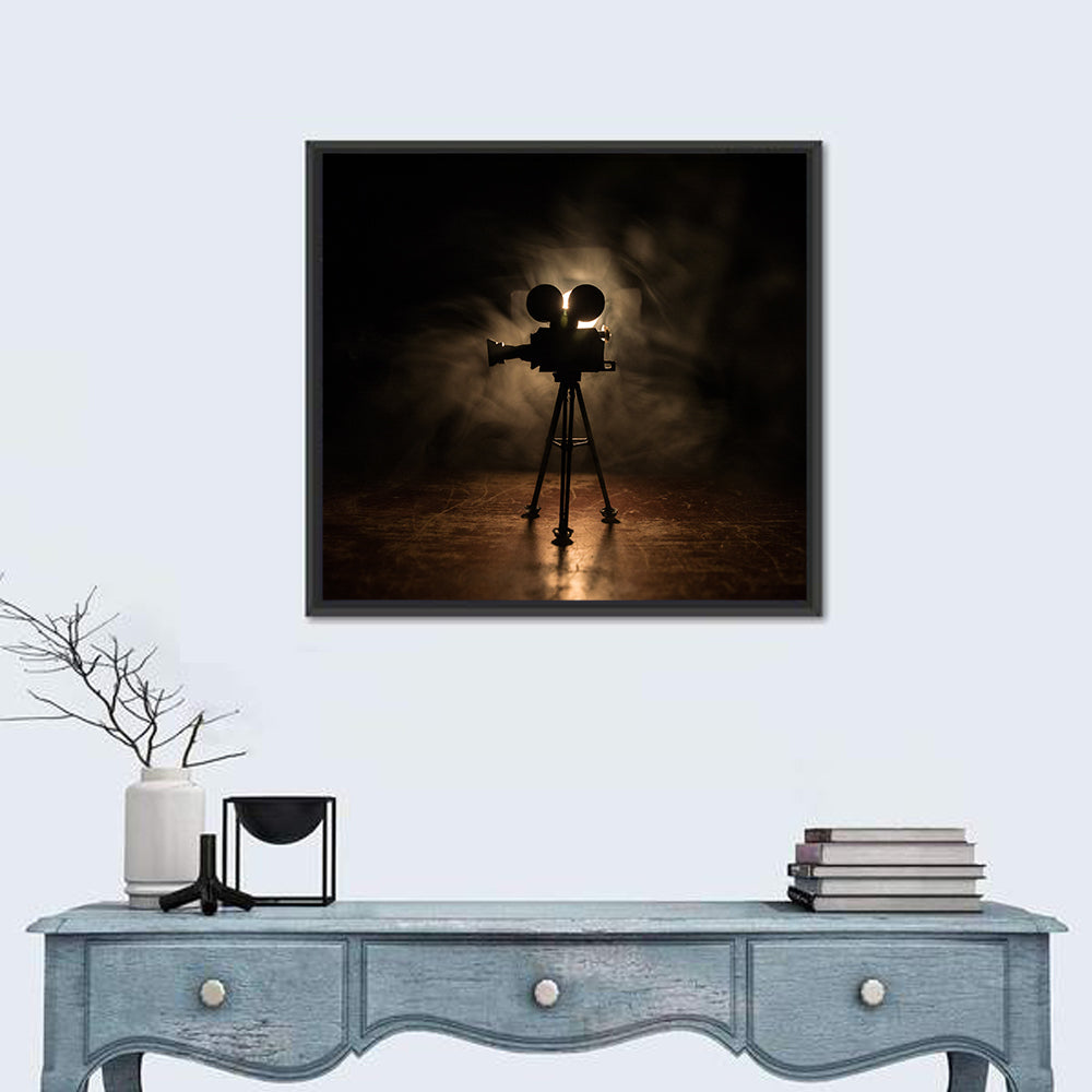 Backlit Vintage Movie Camera Wall Art