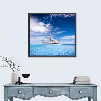 Furled Sails Over Turquoise Water Wall Art