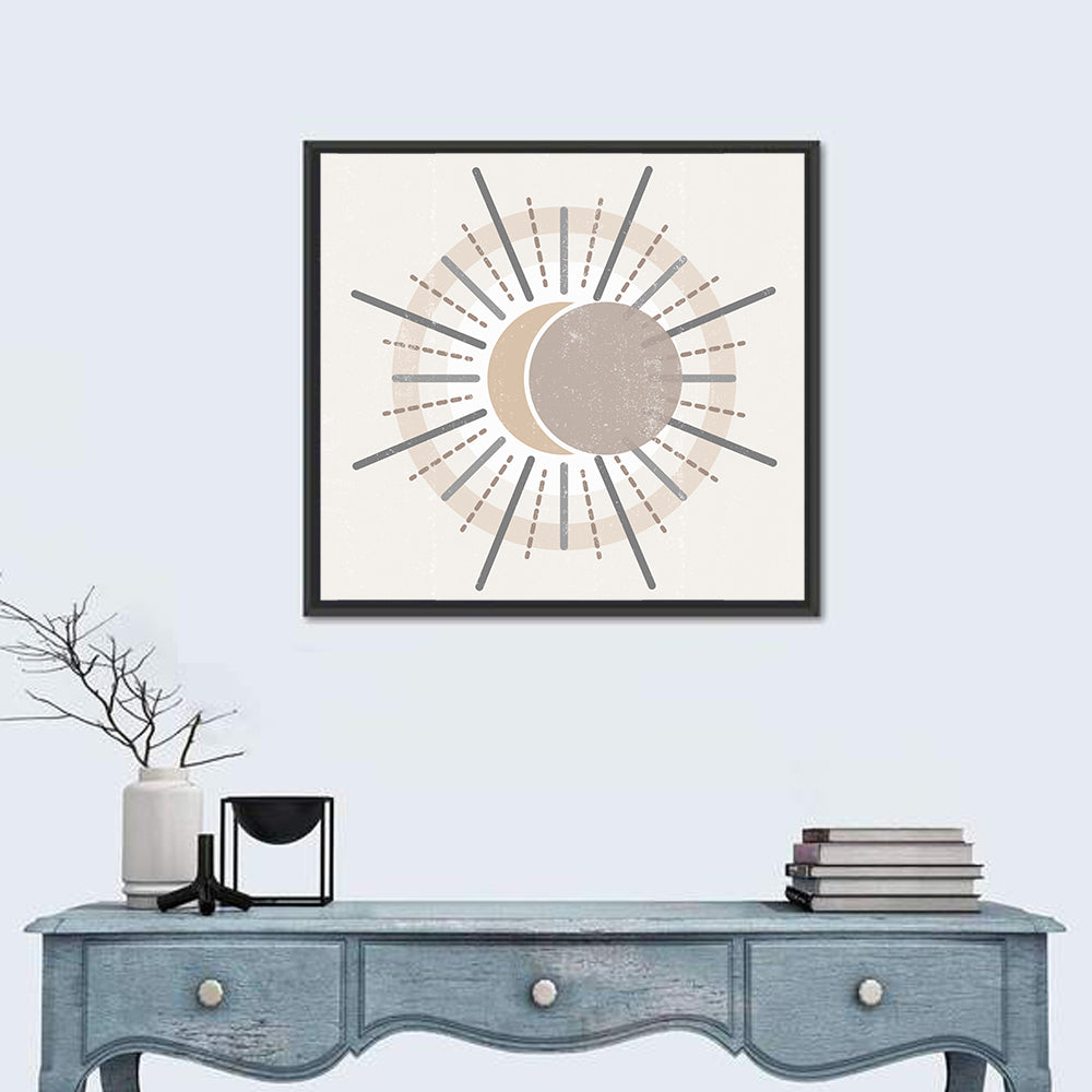 Sunburst Boho Minimalist Ii Wall Art in a room, square