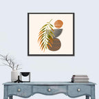 Palm Leaf Over Geometric Circles Wall Art