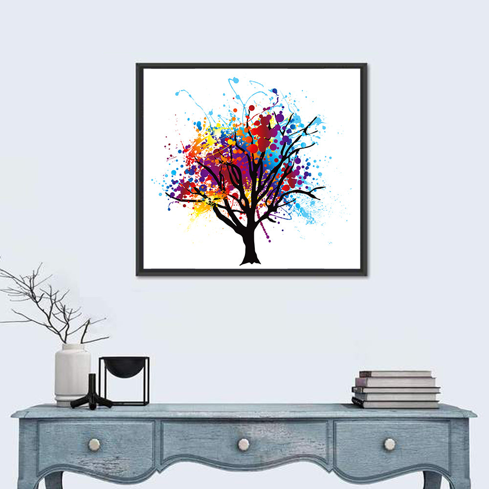 Abstract Splatter Tree Wall Art