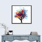 Abstract Splatter Tree Wall Art
