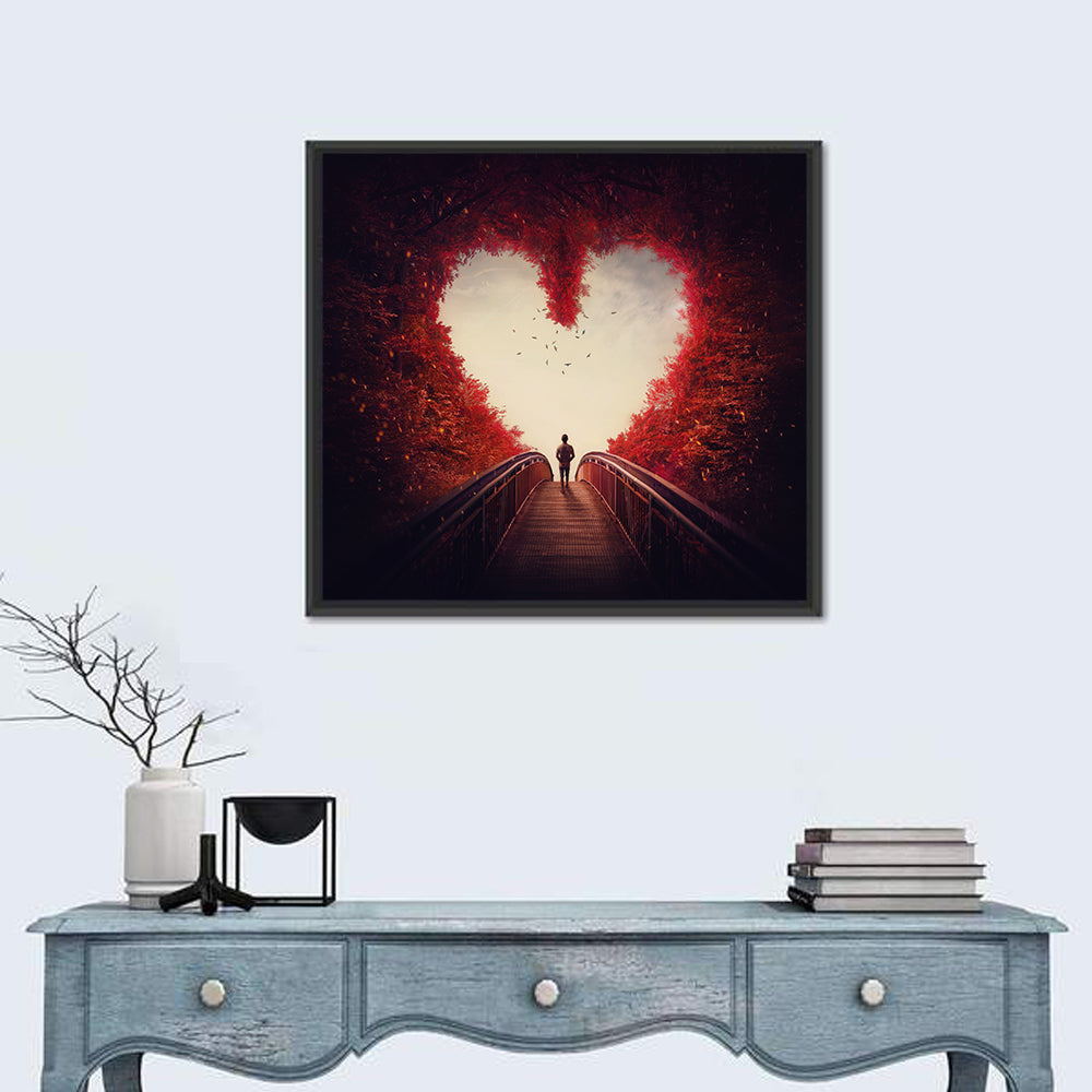 Heart Shaped Forest Path Wall Art