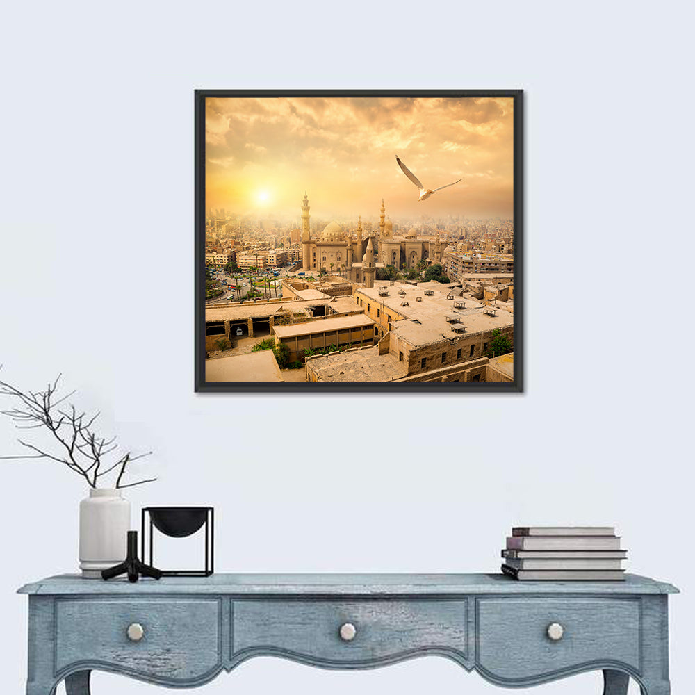 Sultan Hassan Mosque Wall Art in a room, square