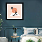 Abstract Mountain Sun and Moon Wall Art