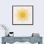 Golden Sunburst Boho Minimalist Wall Art