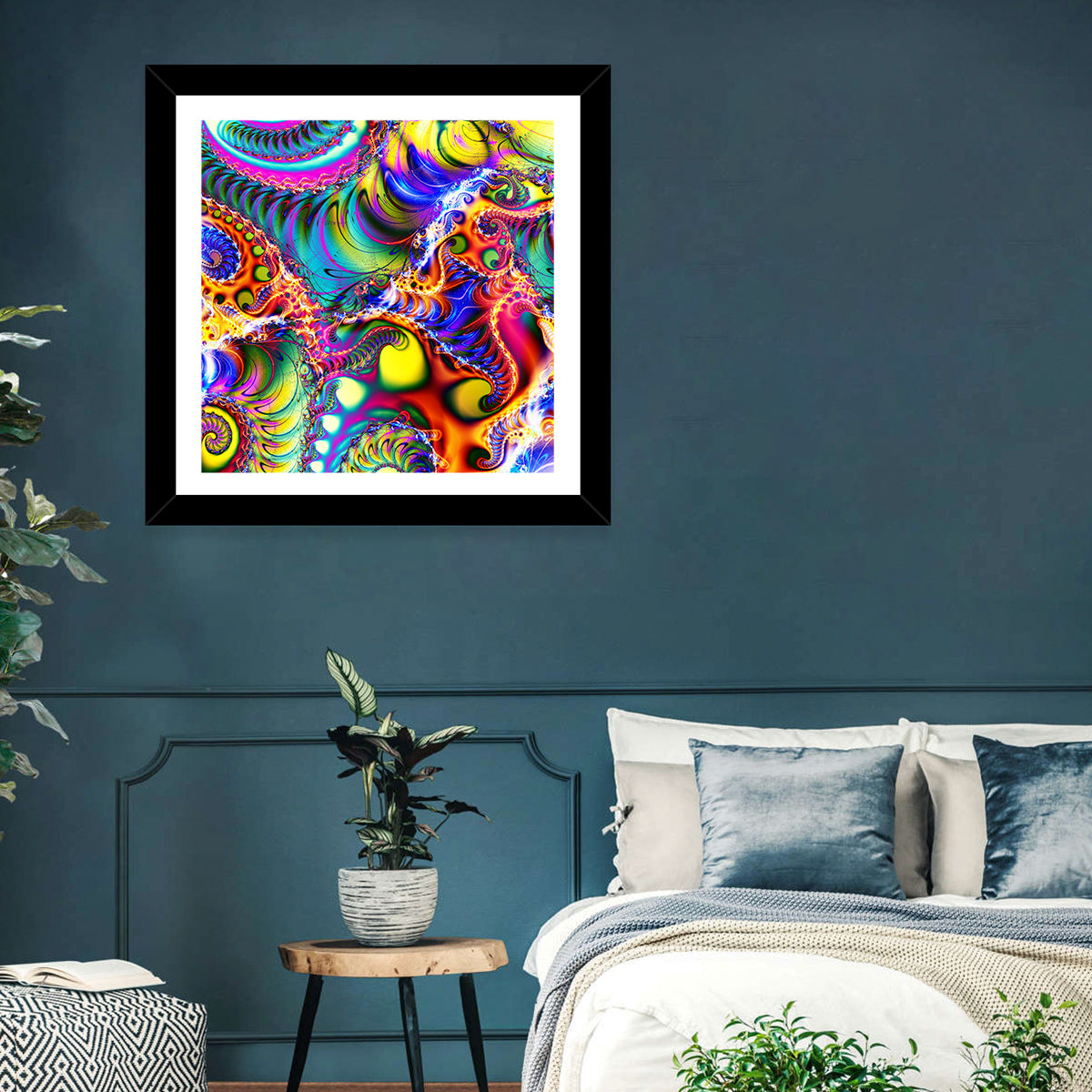 Chromatic Fractal Swirls Wall Art