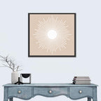 Beige Sunburst Abstract Wall Art