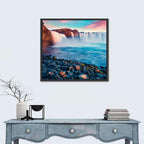 Goðafoss Waterfall at Sunset Wall Art