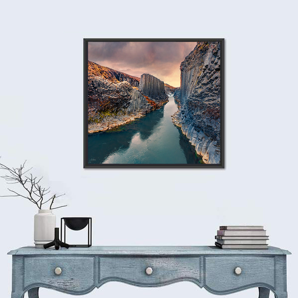 Studlagil Canyon at Sunset Wall Art