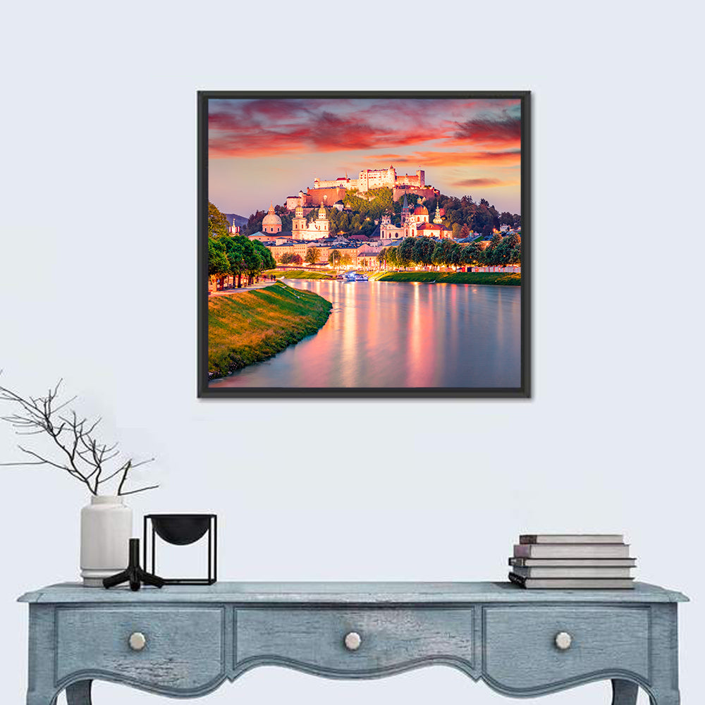 Hohensalzburg Fortress at Sunset Wall Art