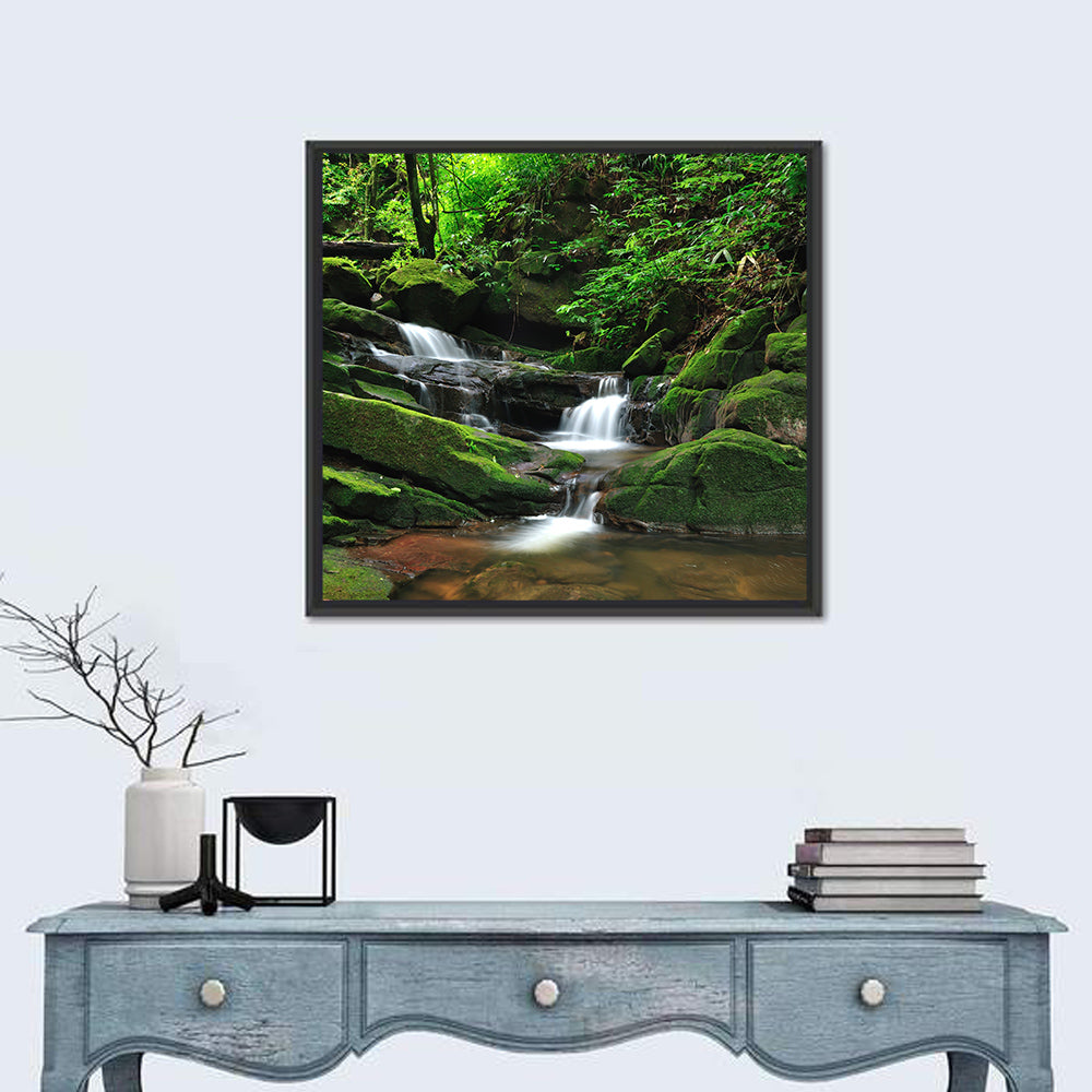 Mossy Rainforest Stream Wall Art