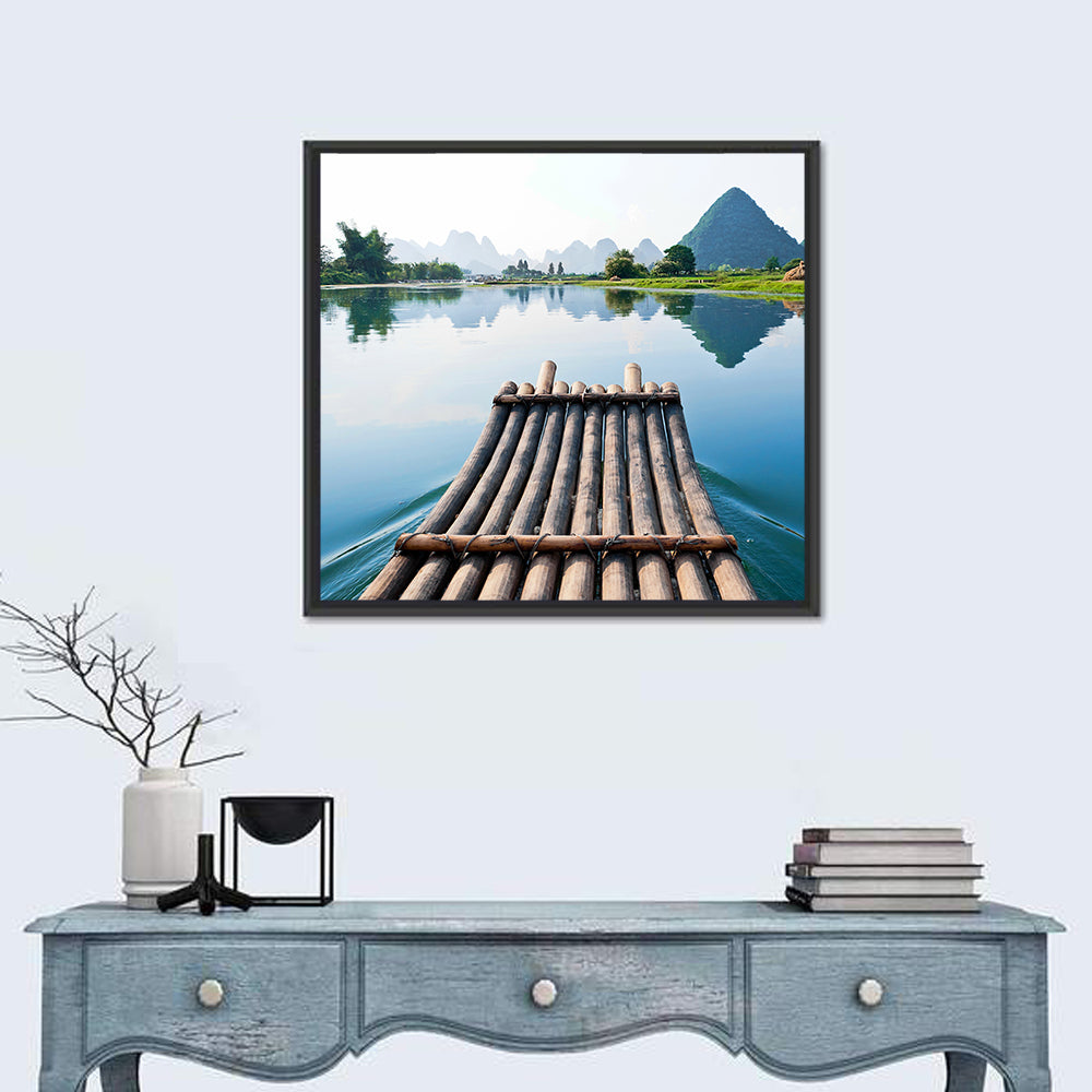 Li River Raft Wall Art