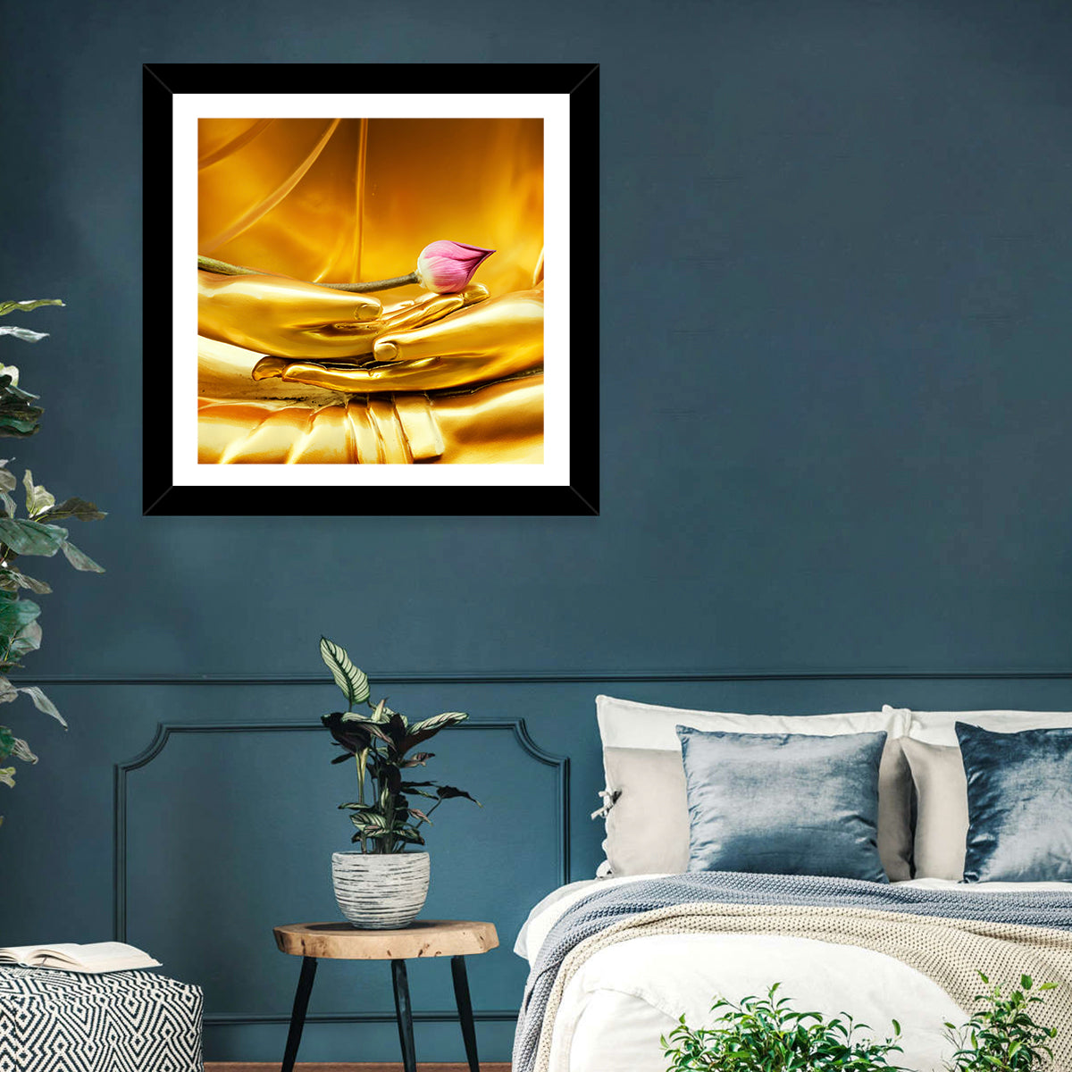 Buddha Hands with Lotus Wall Art