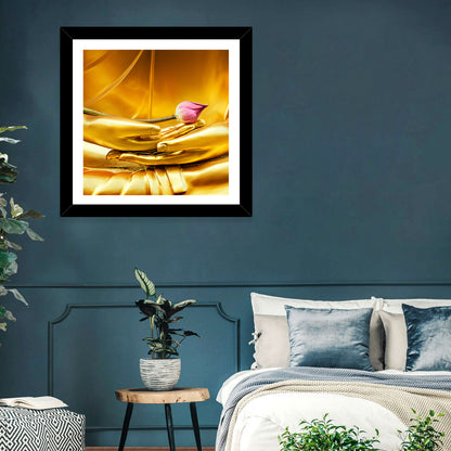 Buddha Hands with Lotus Wall Art