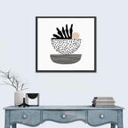 Palm Leaf with Stacked Bowls Wall Art