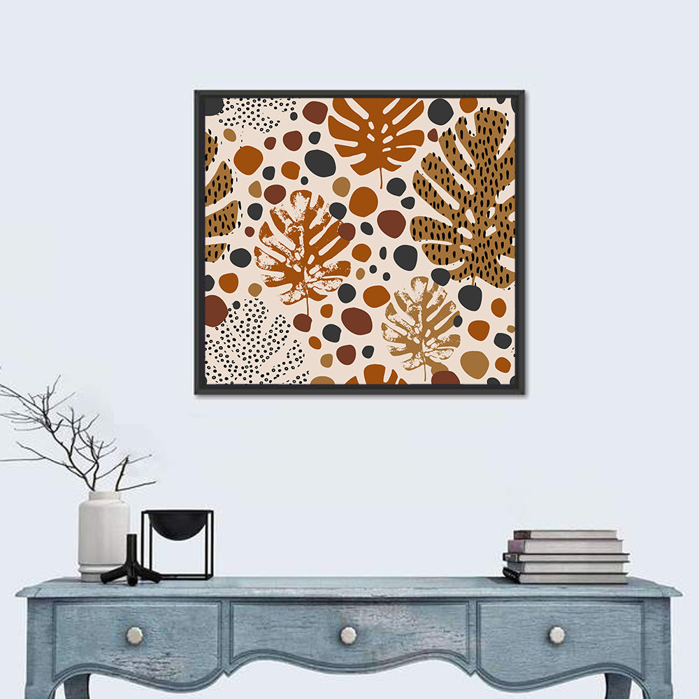 Tropical Leaves & Stones Illustration Wall Art