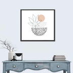 Palm Leaf with Peach Bowls Wall Art