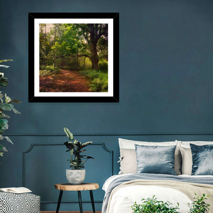 Sunlit Forest Trail Wall Art