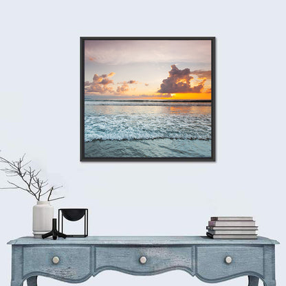 Cloudy Beach Sunset Wall Art