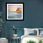 Golden Hour Beach Sunset Surf Wall Art