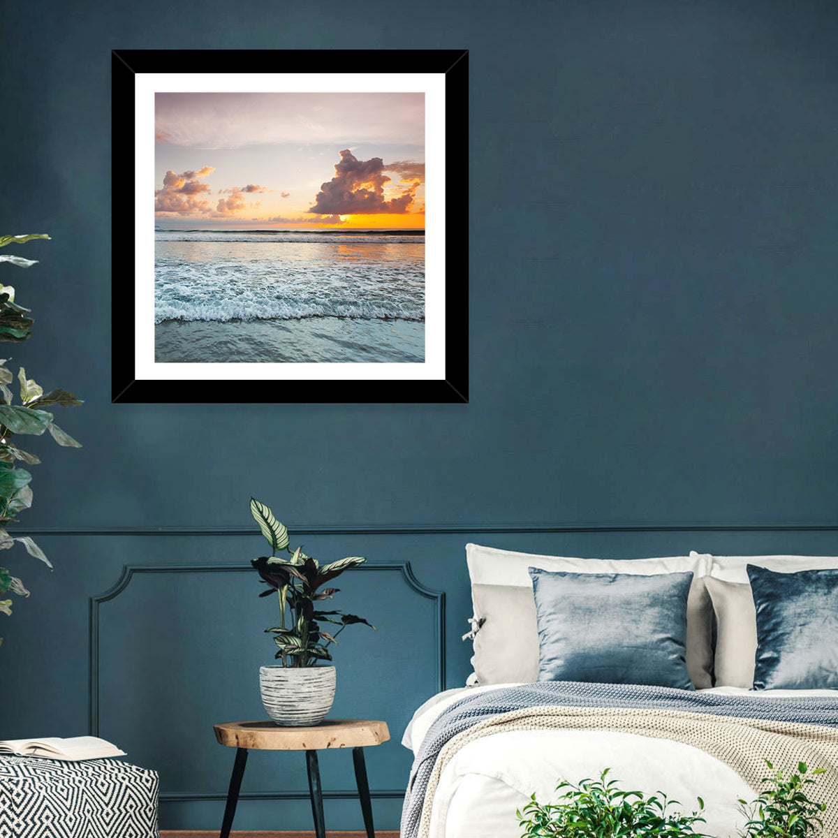 Golden Hour Beach Sunset Surf Wall Art