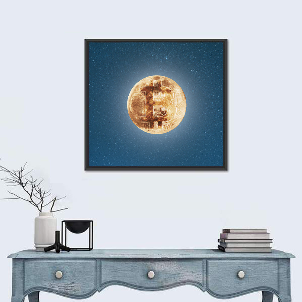 Bitcoin Circuit Moon Wall Art