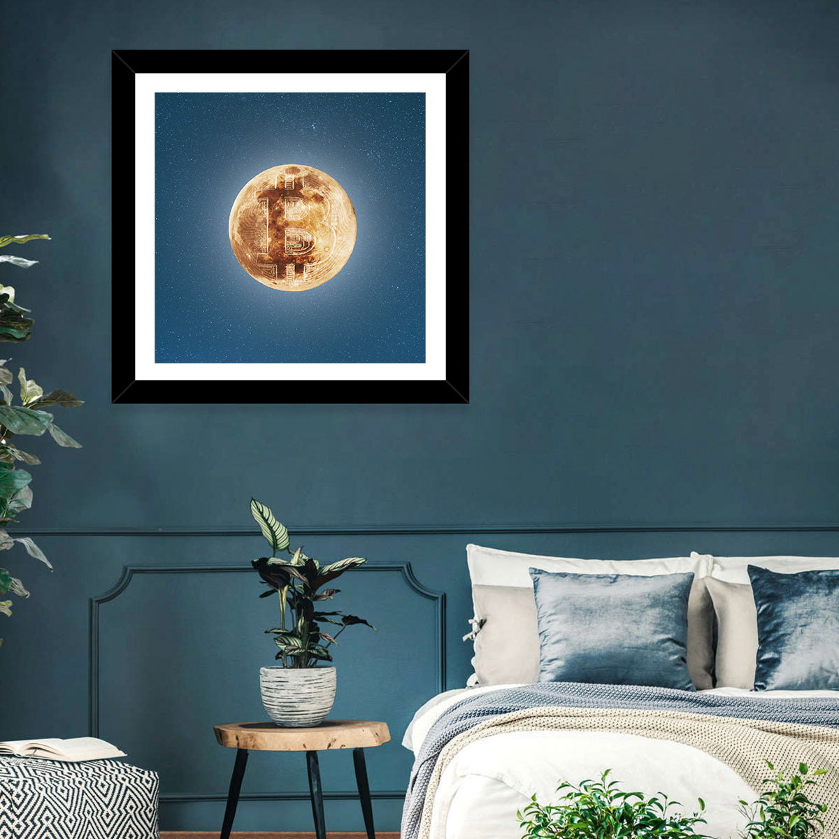 Bitcoin Circuit Moon Wall Art