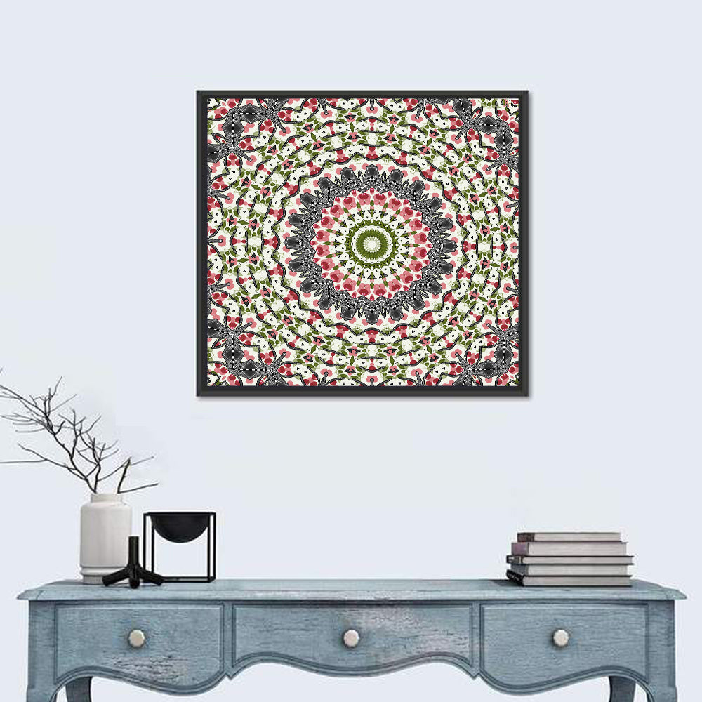 Cherry Mosaic Mandala Wall Art
