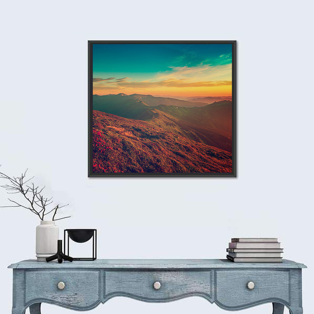 Alpine Rhododendrons at Golden Sunrise Wall Art