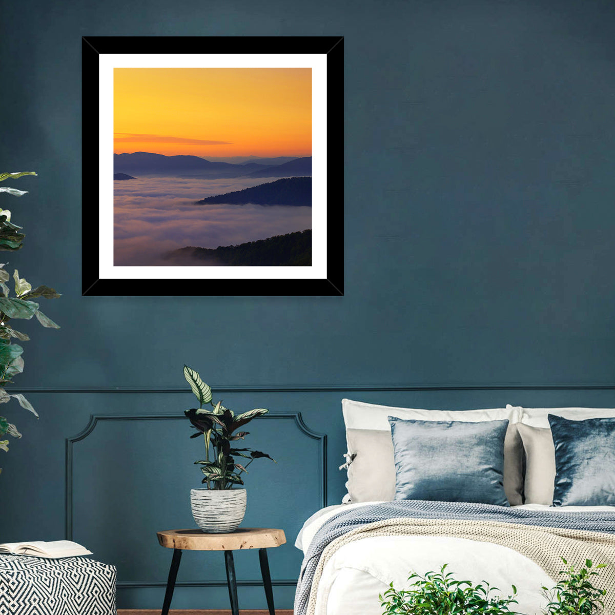Cloud Sea Over Mountains at Golden Dawn Wall Art