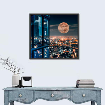 Bangkok Moonlit Skyline Wall Art