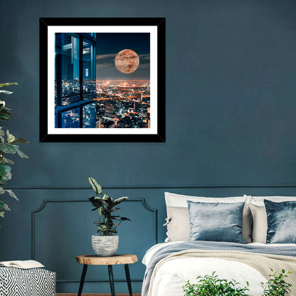 Bangkok Moonlit Skyline Wall Art
