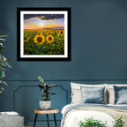 Sunflower Field at Golden Hour Wall Art