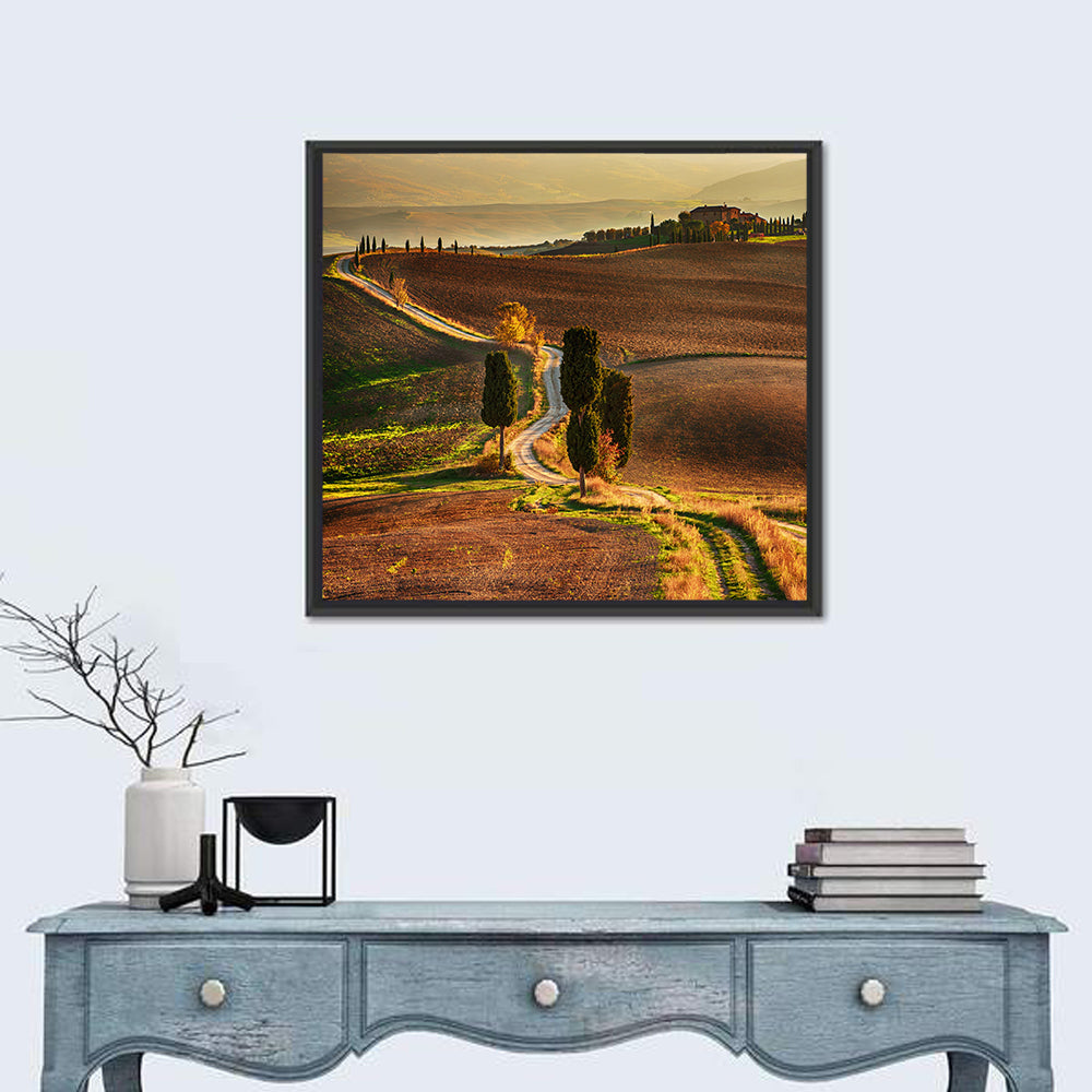 Val D’orcia Winding Golden Road Wall Art