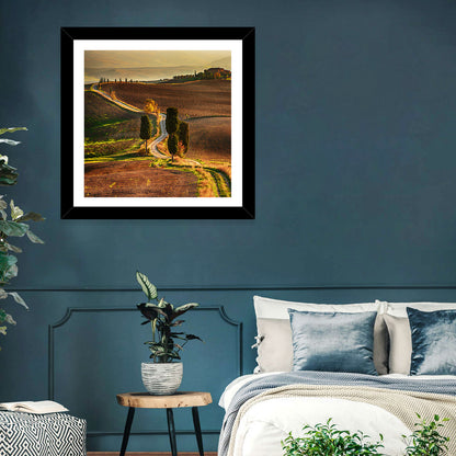 Val D’orcia Winding Golden Road Wall Art