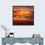 Solitary Figure on Sunset Shore Wall Art