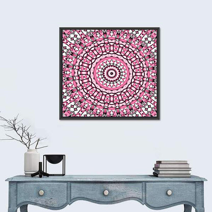 Pink Mosaic Kaleidoscope Mandala Wall Art