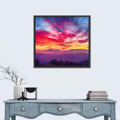 Golden Dusk Cloud Mountains Wall Art