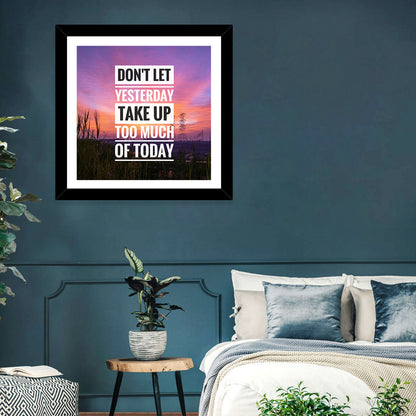 Don't Let Yesterday, Sunset Quote Wall Art