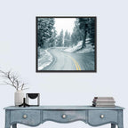 Winding Snowy Highway Wall Art