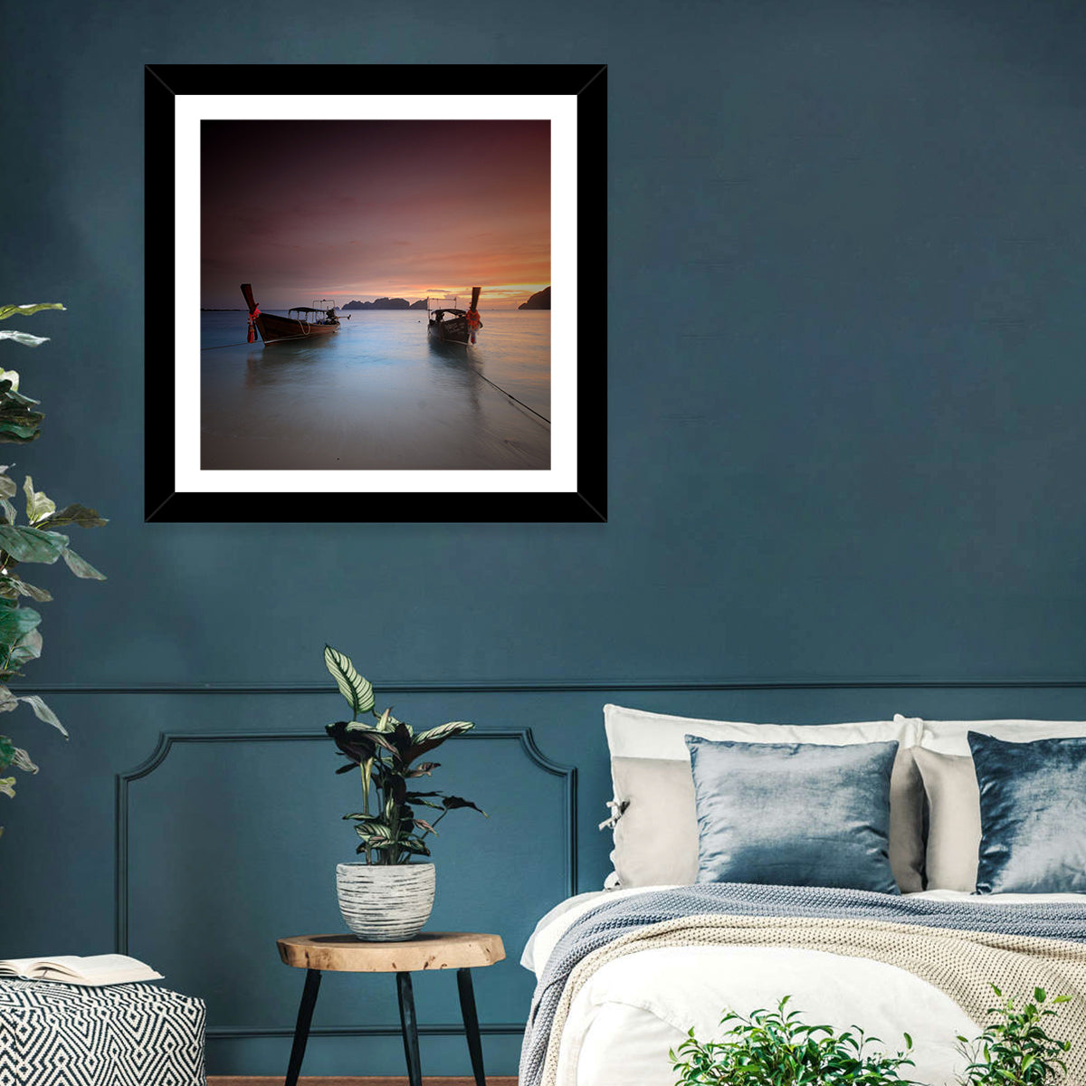Phi Phi Longtail Boats at Golden Hour Wall Art