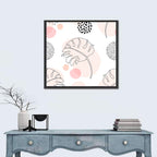 Blush Monstera Leaf Pattern Wall Art